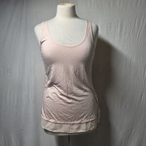 Women's Lauren Ralph Lauren Pink Tank Top with Ruffle Hem Size Small